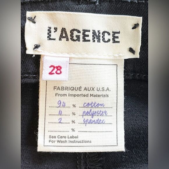 L'AGENCE Piper high-rise coated faux leather look skinny jeans button detail. 28 - Picture 8 of 10